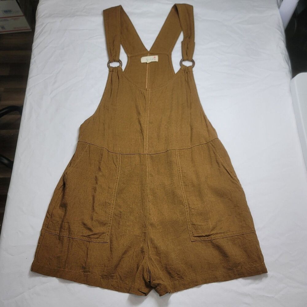 April Kiss (Size S) Brown Adjustable Short Overalls